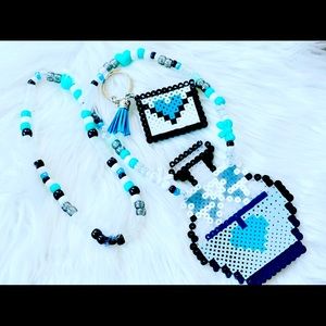 🤍 Love Potion Necklace and Letter Keychain Set 🤍